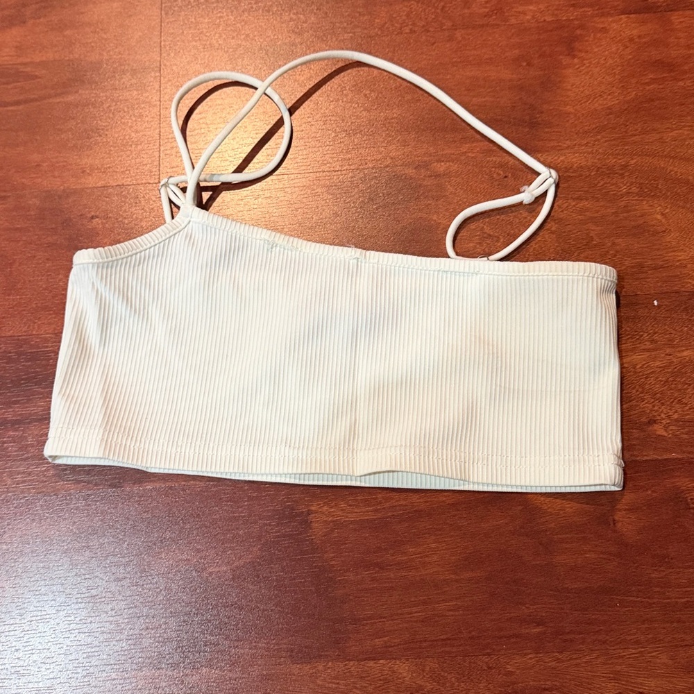 size small edikted white asymmetrical tank top